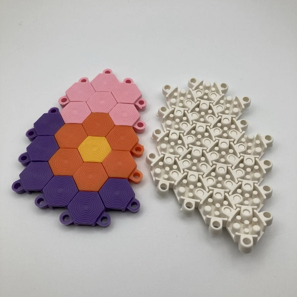 Vintage Flexible Hexabits 875 pc. Flexible Building Tiles 2D 3D Fun Bucket